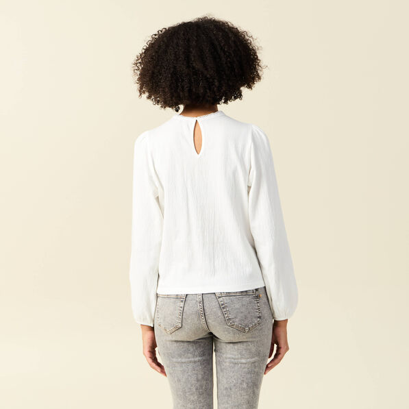 t shirt manches longues ecru femme T-shirt manches longues ecru femme