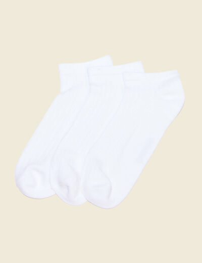 Lot 3 paires chaussettes blanc homme
