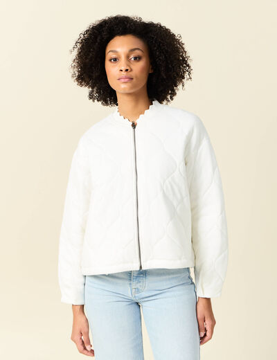 Gilet matelassé ecru femme