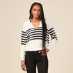 Pull col polo éco-responsable bleu marine femme