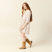 Robe évasée manches 3/4 blanc femme
