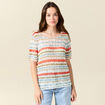 Pull manches courtes violet clair femme