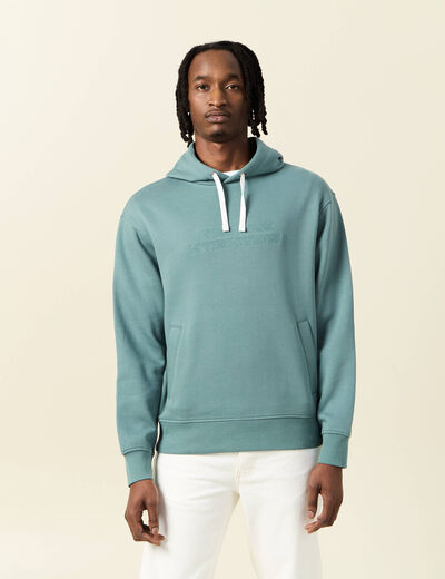 Sweat à capuche vert foncé homme