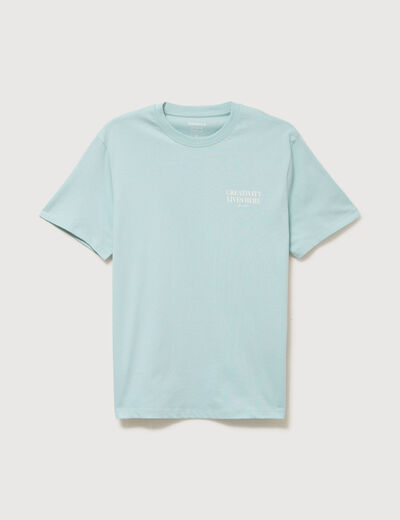 T-shirt en coton bleu gris homme