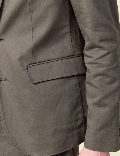 Blazer manches longues col classique vert fonc&eacute; homme