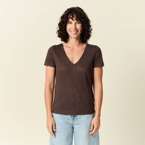 t shirt eco responsable marron femme T-shirt éco-responsable marron femme