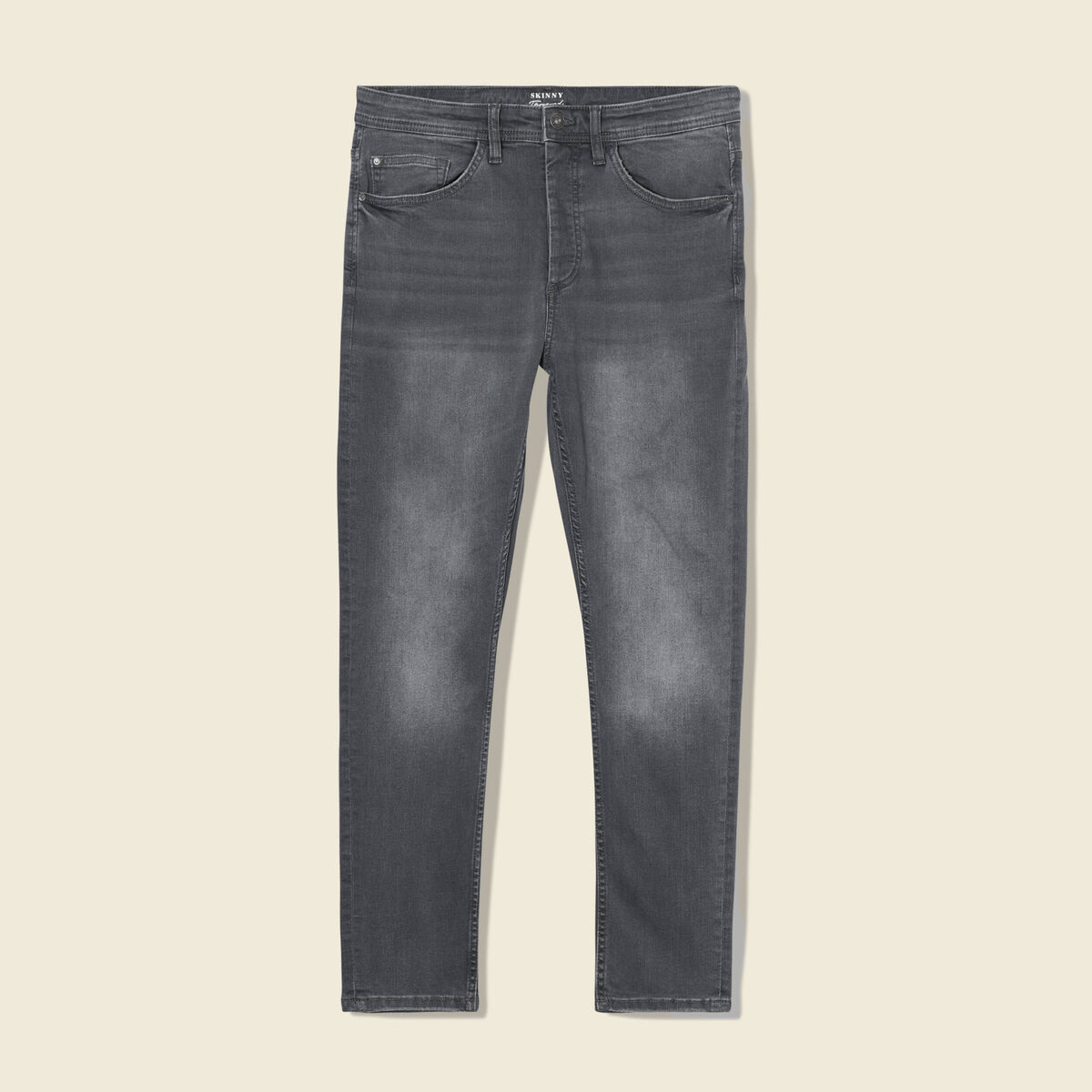 Jeans tapered 5 poches denim gris homme