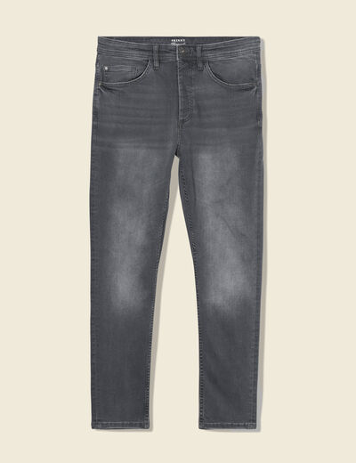 Jeans tapered 5 poches denim gris homme