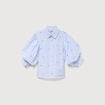 Chemise ample manches coude bleu ciel femme