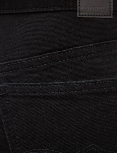 Jeans bootcut cropped taille bascul&eacute;e denim noir femme
