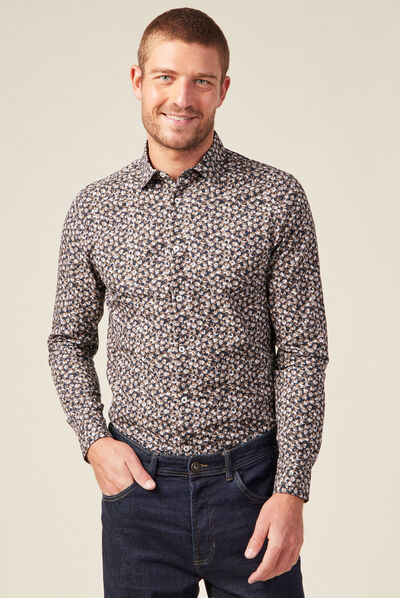 Chemise éco-responsable bleu marine homme