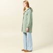 Parka longue à capuche vert kaki femme