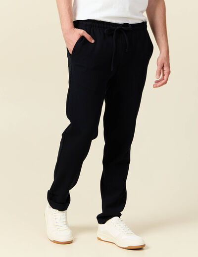 Pantalon chino jogger bleu marine homme