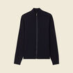 Gilet manches longues zipp&eacute; bleu marine homme