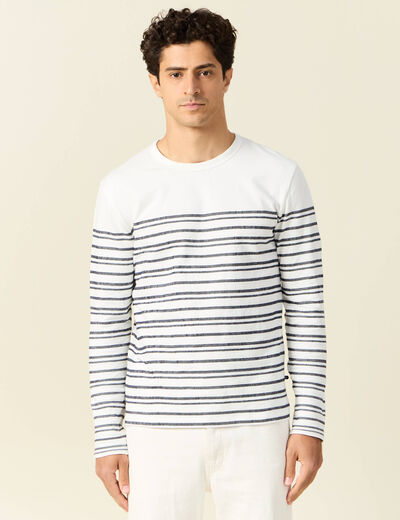 T-shirt manches longues ecru homme