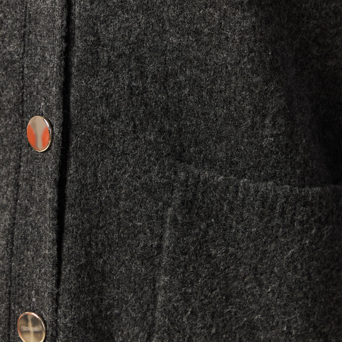 Gilet manches longues gris fonc&eacute; femme