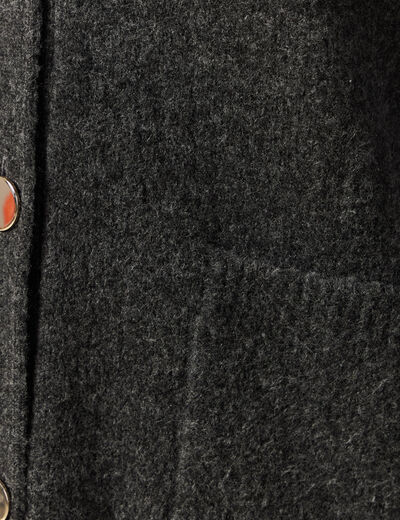 Gilet manches longues gris fonc&eacute; femme