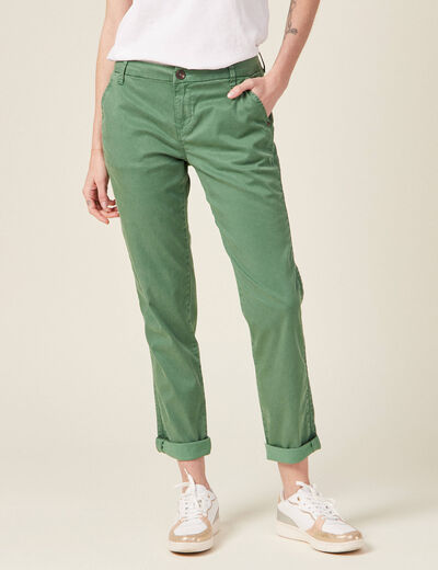 Pantalon chino Instinct vert femme