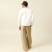 Blouson manches longues en coton ecru homme