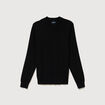 Pull manches longues col rond noir homme