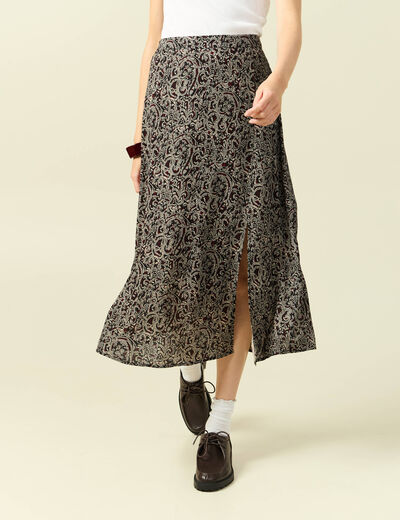Jupe fluide noir femme