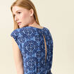 Combinaison salopette manches courtes bleu femme