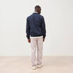 Blouson manches longues doubl&eacute; bleu marine homme