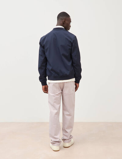Blouson manches longues doubl&eacute; bleu marine homme