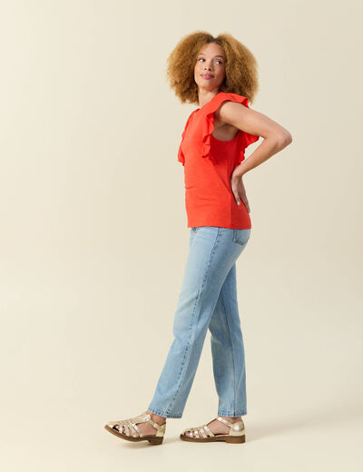 Débardeur sans manches orange foncé femme