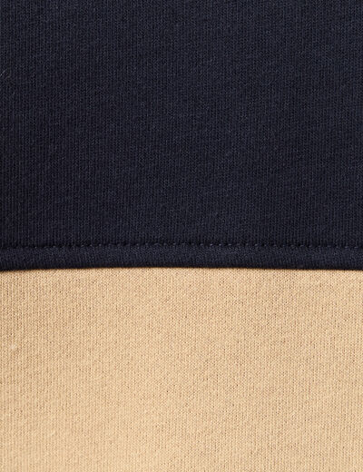 Sweat zippé à capuche beige homme