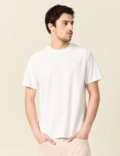 T-shirt manches courtes ecru homme