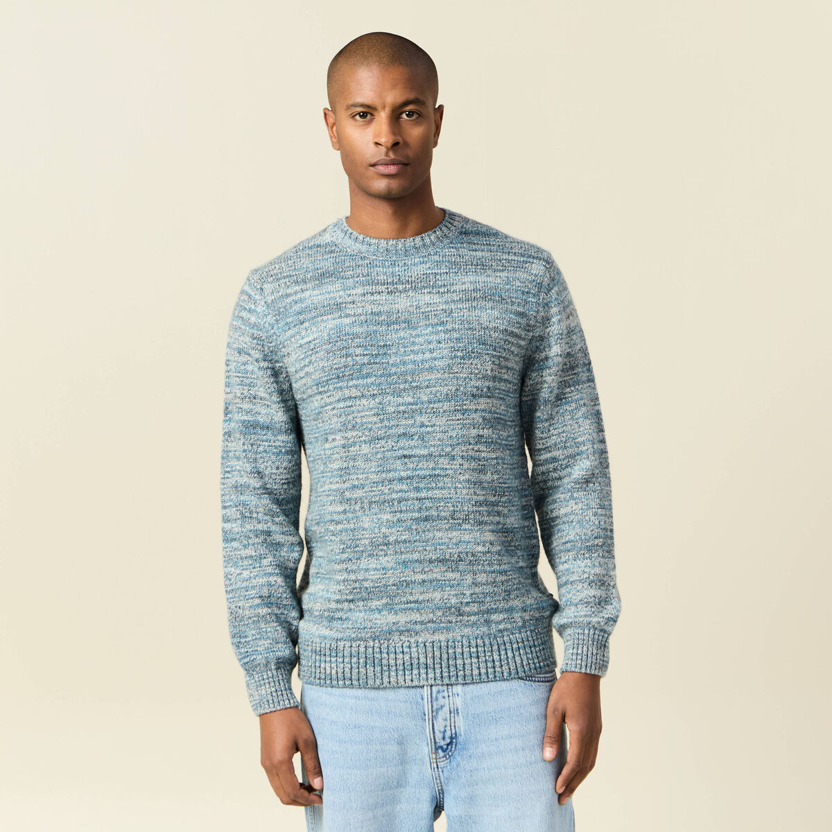 Pull manches longues gris foncé homme