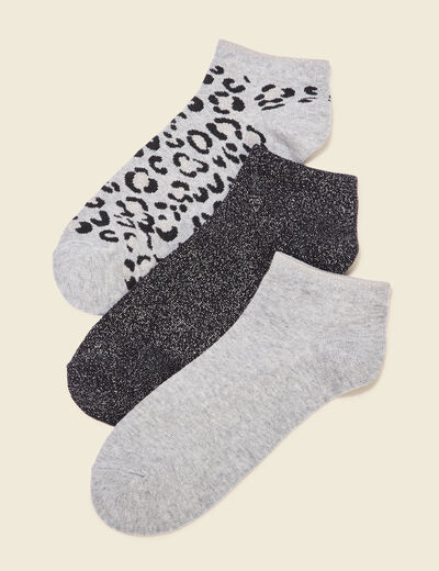 Lot 3 paires chaussettes gris femme