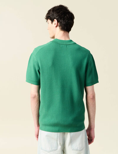 Polo cintré manches courtes vert homme