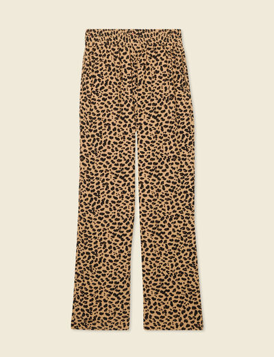 Pantalon large fuide camel femme