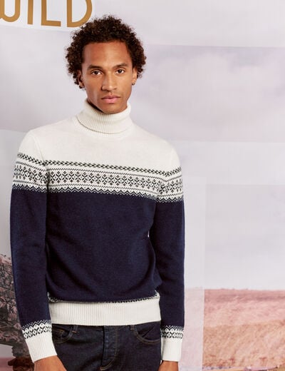 Pull manches longues vert kaki homme