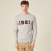 Pull manches longues col rond gris foncé homme