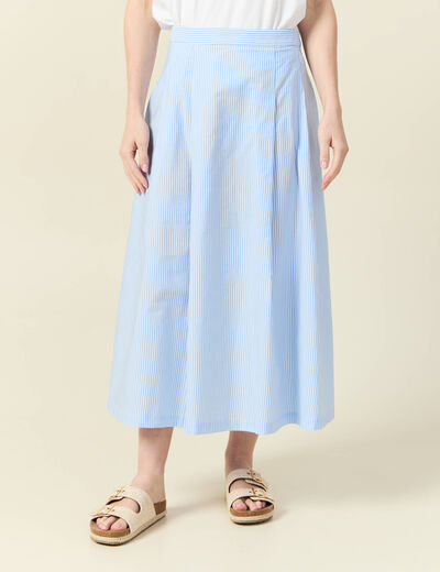 Jupe en coton taille standard bleu femme