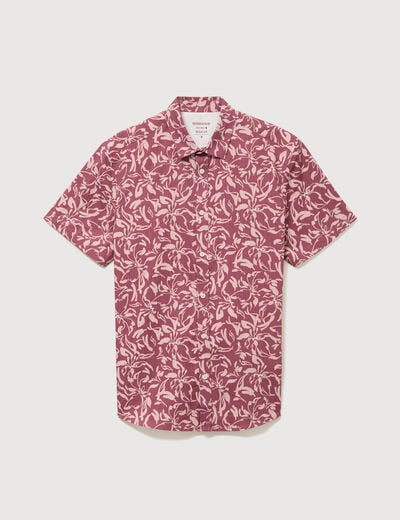 Chemise manches courtes vieux rose homme