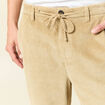 Pantalon jogger velours côtelé beige homme