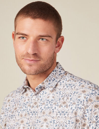 Chemise à manches longues blanc homme