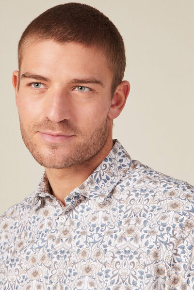 Chemise à manches longues blanc homme