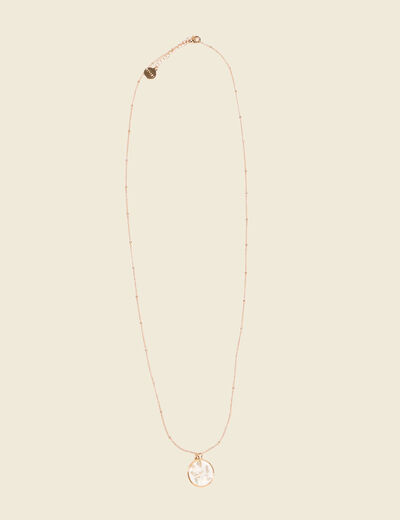 Collier pendentif résine couleur or femme