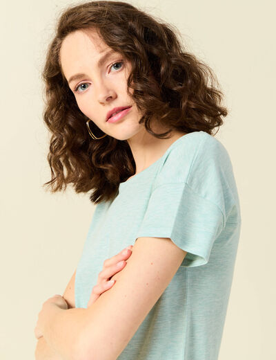 T-shirt manches courtes vert clair femme
