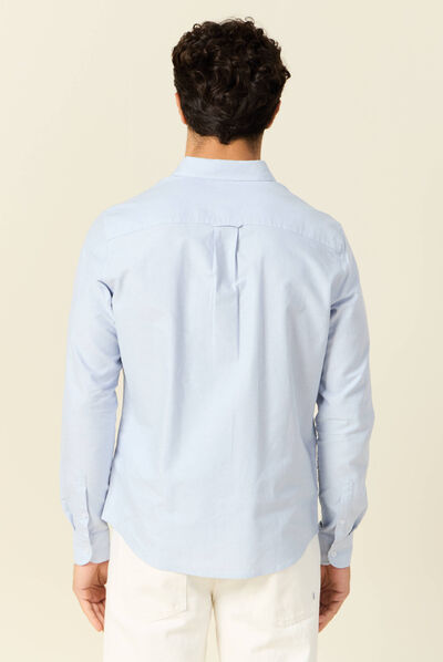 Chemise manches longues bleu clair homme