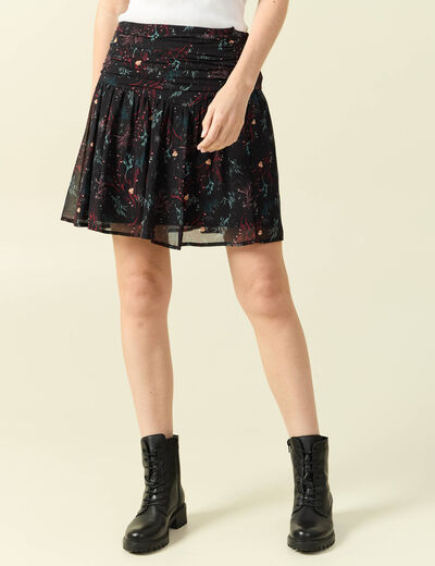 Jupe avec doublure noir femme