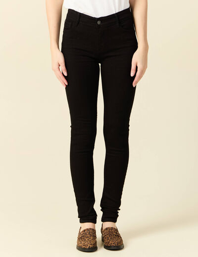 Jeans skinny push-up taille standard denim noir femme