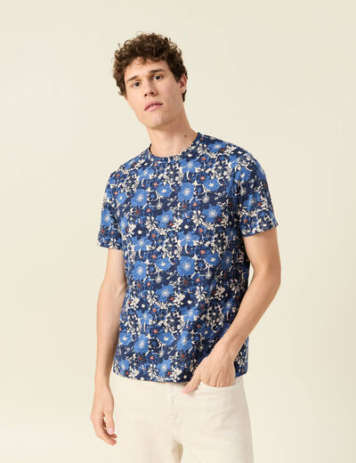T-shirt manches courtes bleu foncé homme