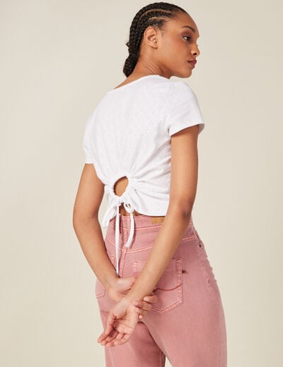 T-shirt manches courtes blanc femme