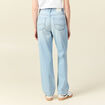 Jeans straight taille haute denim bleach femme